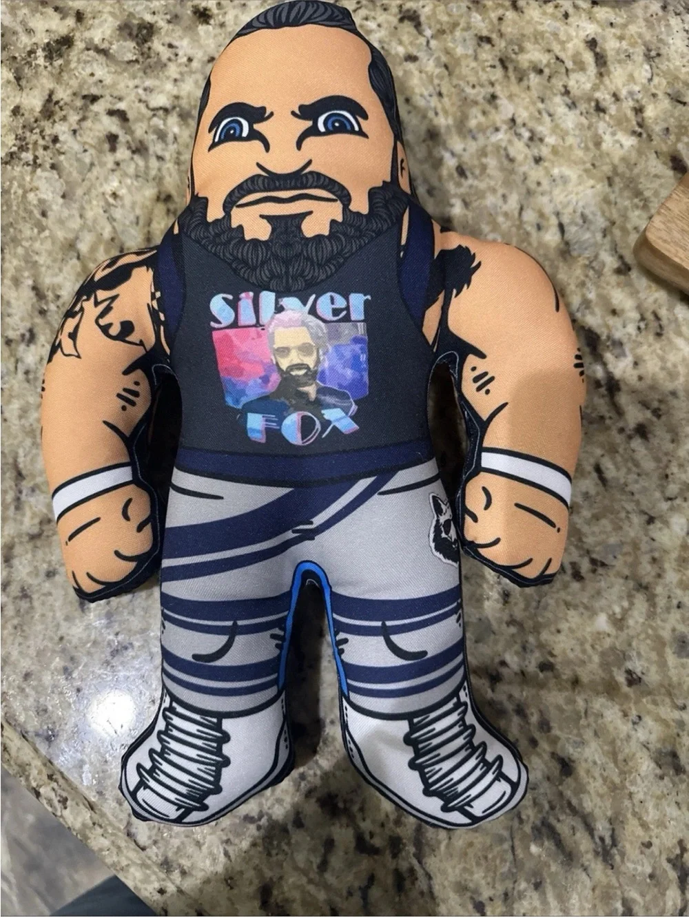 WWE Silver Fox Plush Figure - Blue, Black, Gray, White